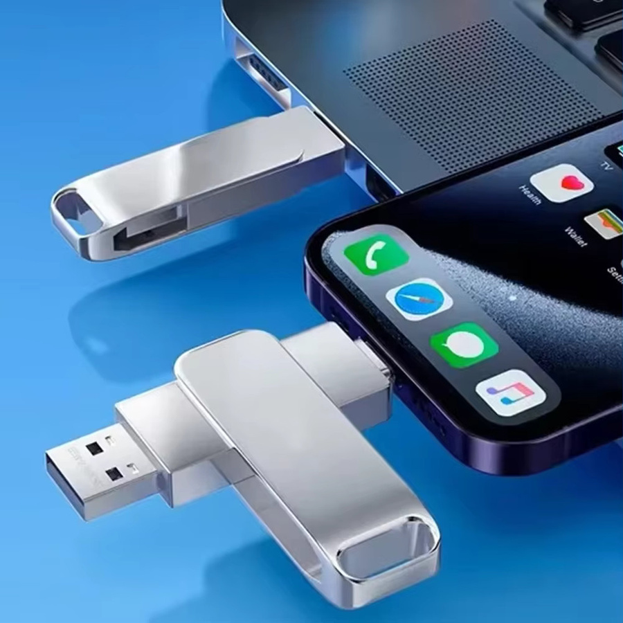 Lenovo USB 3.2 2-in-1 Flash-Laufwerk mit USB-C OTG, 128 GB, Schwarz/Silber - Bild 3