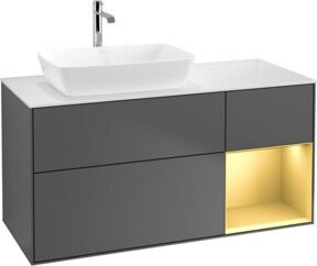 V&B Finion Waschtischunterschrank mit Wandbeleuchtung in Anthrazit, Breite: 120 cm, Tiefe: 50,1 cm, Höhe: 50,1 cm - Bild 1