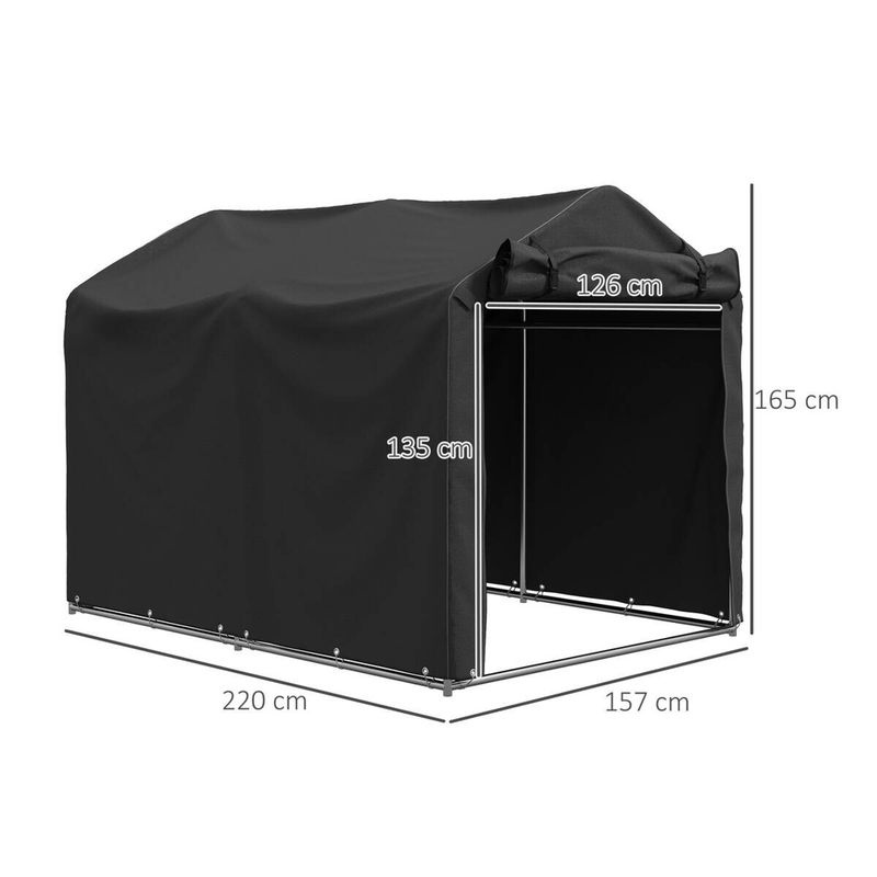 Outsunny Gerätezelt Schwarz B/H/L: 157 x 165 x 220 cm - Bild 7