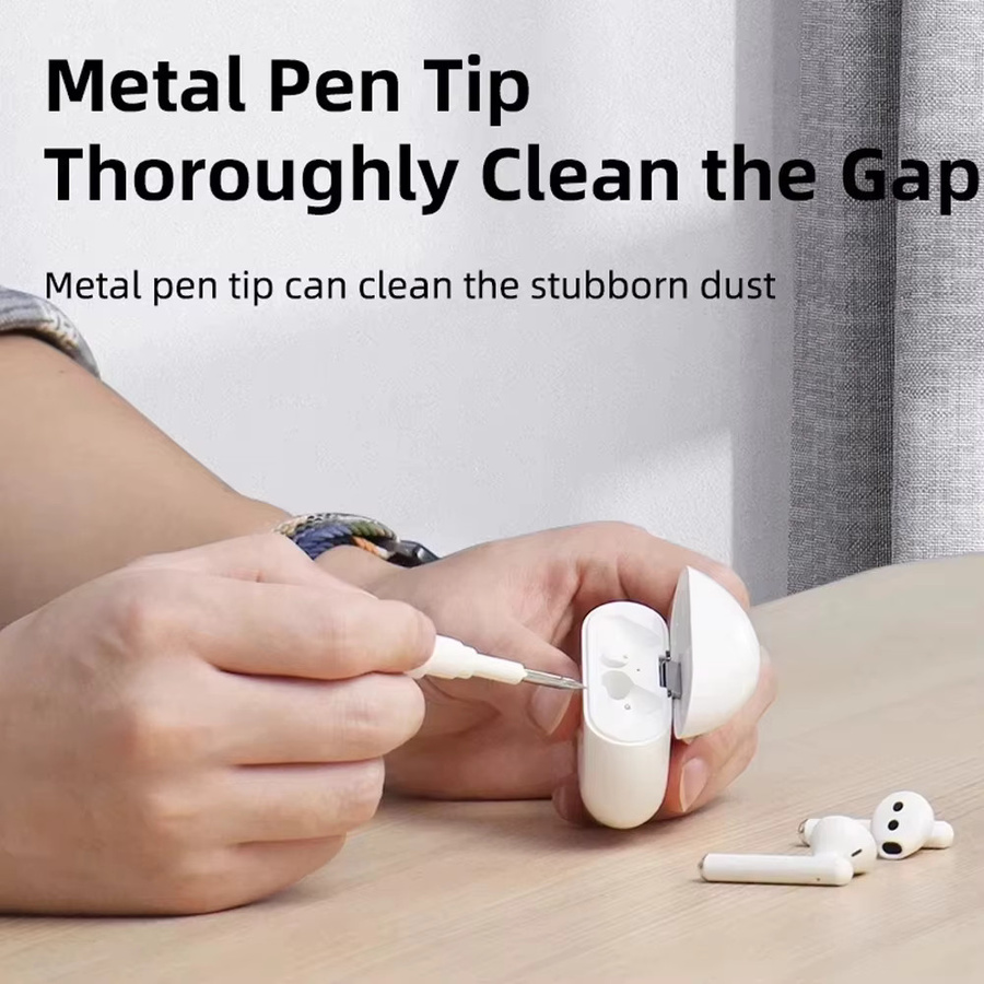 Bluetooth-Kopfhörer Reiniger-Set in Weiß für Airpods Pro, Samsung, Xiaomi und Huawei mit Reinigungsstift und Pinsel - Bild 2