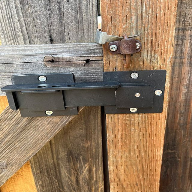 SCLS Flip Gate Latch Lock Türriegel aus Aluminiumlegierung in Schwarz mit 3 Vorhängeschloss-Löchern - Bild 1