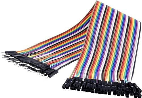 Renkforce JKMF403 Jumper-Kabel Set für Arduino, Banana Pi und Raspberry Pi mit 40x Drahtbrücken-Stecker und 40x Drahtbrücken-Buchse, Bunt, Länge: 30 cm - Bild 1