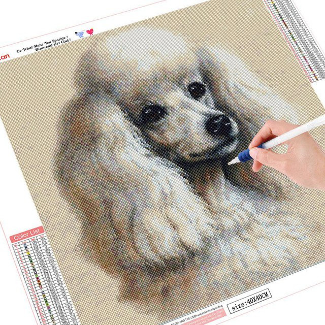 FIYO Diamant Stickerei Hund, Diamant Mosaik Set, 30x30cm, bunt - Bild 1