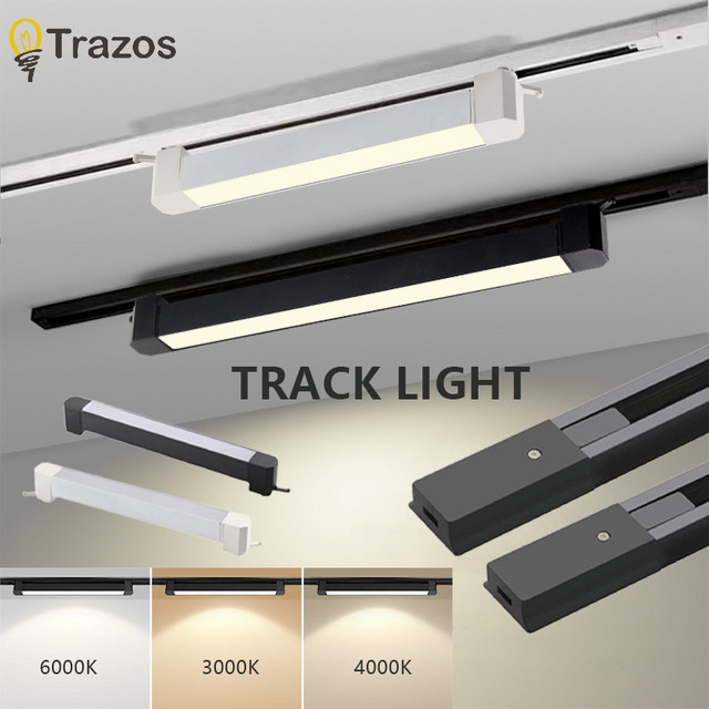 TRAZOS LED-Schienenleuchte Weiß, minimalistische Flutlichtschiene aus Metall zur Oberflächenmontage, verstellbar für Haushalt und Gewerbe - Bild 1
