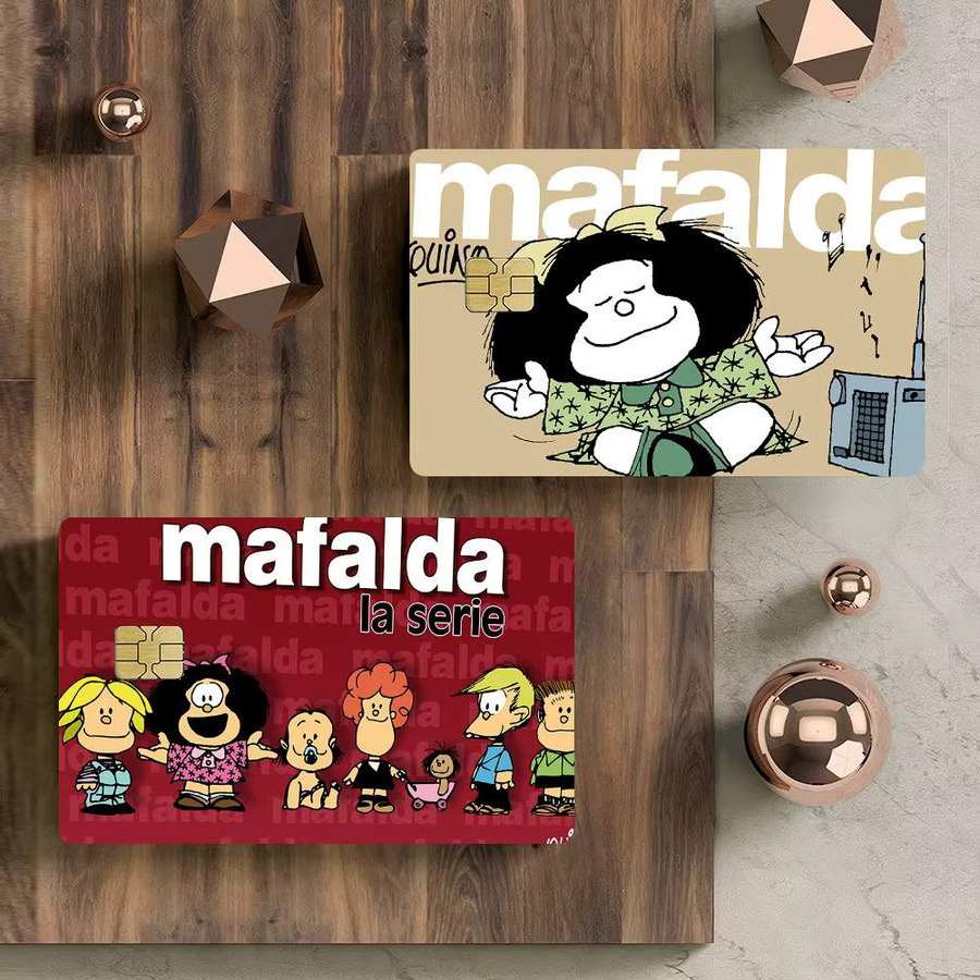 M-Mafalda Girl Kreditkarten-Skins Set aus PVC, 4 Stück, abnehmbare und selbstklebende Schutzfolie, Multicolour - Bild 2