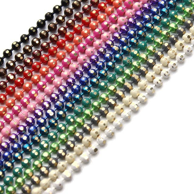 Perlenketten Kupfer, Bunte Kugel, 1,5 mm, 10 Yards - Bild 1