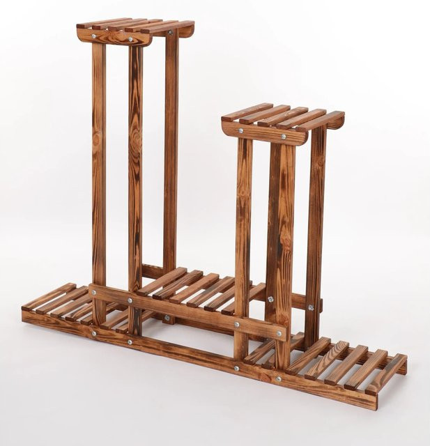 PROREGAL Blumenständer FLORANGE aus Kiefernholz in Braun mit 5 Ablagen, H x B x T: 116 x 95 x 25 cm - Bild 1