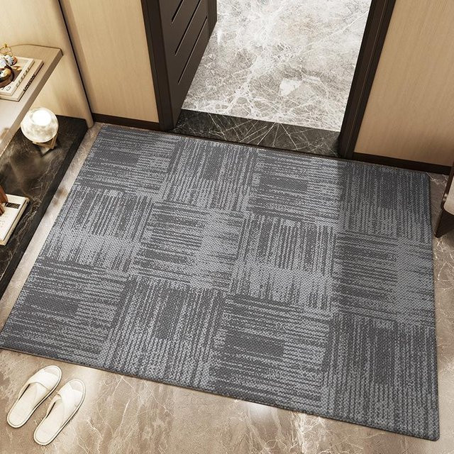 Schmutzabweisende Nordische Fußmatte Keny in Grau, Rutschfester Teppich für Eingangstür und Balkon, B/B: 50 x 80 cm - Bild 1