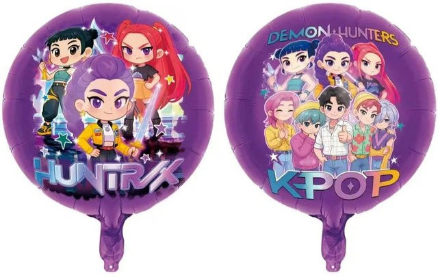 10 Stück Discover Intime Cartoon Kpop Dämonenjäger Ballons in Lila für Geburtstagsfeiern und Babypartys, B/B/B: 45 x 45 x 45 cm - Bild 1