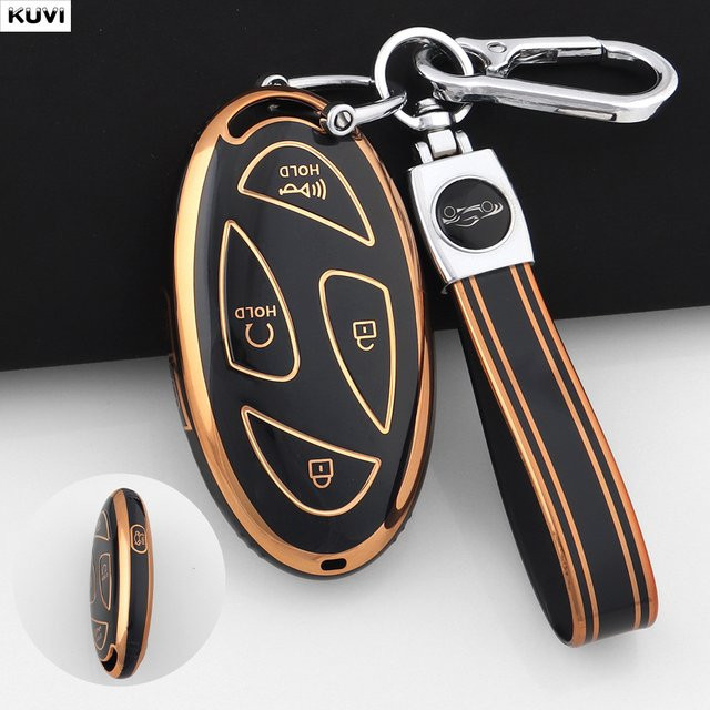 Kuvi Schlüsselhülle aus goldenem TPU für Hyundai IONIQ 6, Grand Prix GN7 und Kona mit 5 oder 7 Tasten - Bild 1
