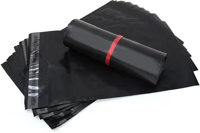 50 Stück Kurier-Taschen Express-Umschläge aus schwarzem PE-Kunststoff mit Selbstklebe-Dichtung - Bild 1