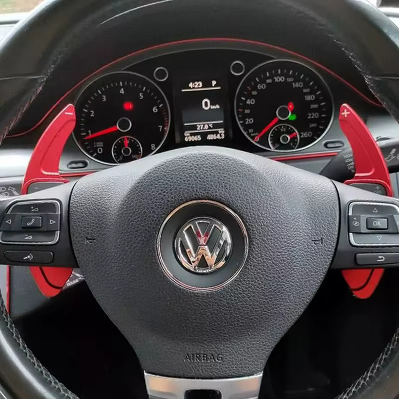 AULIGUS Aluminium Paddle Shifter Lenkrad Schaltwippen in Silber für VW Golf 5 6 MK6 GTI R Jetta MK5 Passat B6 B7 CC Polo Sharan Tiguan und Seat Leon - Bild 3