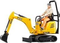 Bruder JCB Mikrobagger 8010 CTS mit Bauarbeiter Modellfahrzeug in Gelb - Bild 1