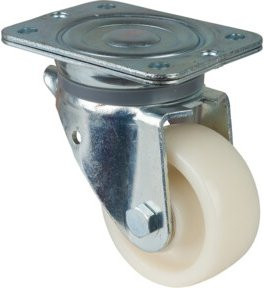 BS Lenkrolle N100.B10 mit Platte aus Kunststoff in Weiß, Durchmesser: 100 mm, Breite: 45 mm, Tragkraft: 500 kg - Bild 1