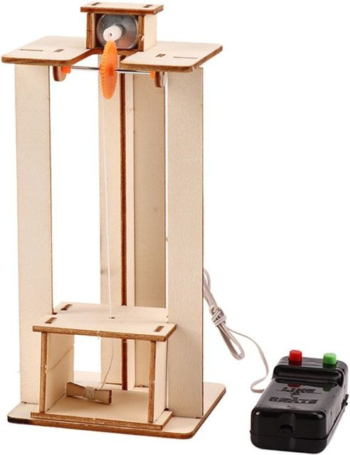 Wissenschaft Experiment Puzzle Kit, Elektrischer Aufzug Modell, Holz, Bunt / Mehrfarbig - Bild 1