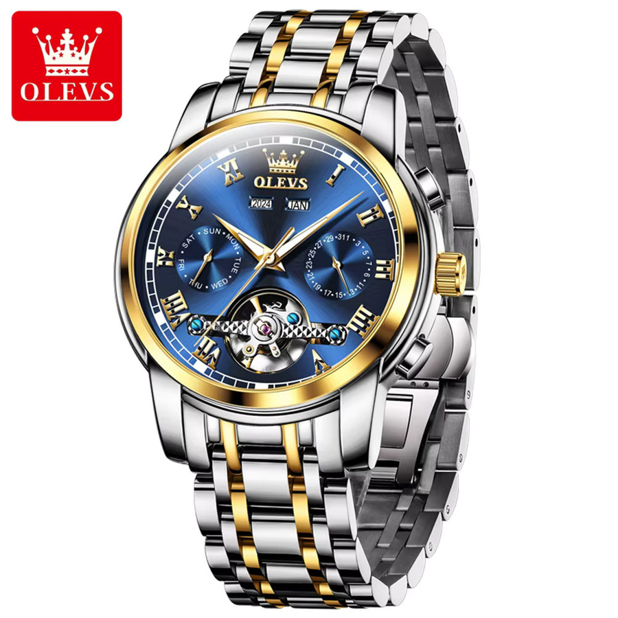 OLEVS Armbanduhr Automatik, Edelstahl, Silber, Herren - Bild 3