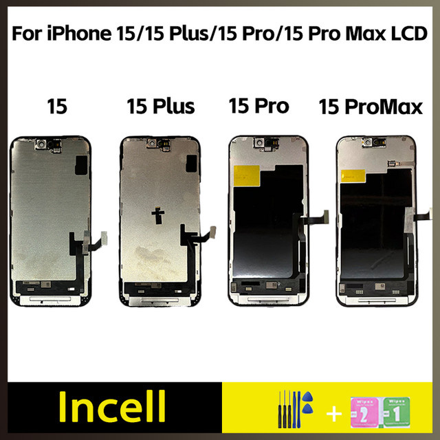 Apple iPhone 15 Pro und iPhone 15 Pro Max Ersatzdisplay mit Incell-Technologie und 3D Touch Digitizer in Schwarz - Bild 1