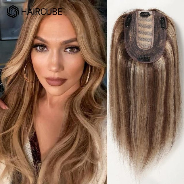 HAIRCUBE Echthaar-Topper, goldblond mit Highlights, 12 Zoll, Damen - Bild 1