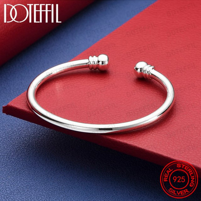 DOTEFFIL Armreif 925 Sterlingsilber, doppelte Perle, Damen - Bild 1