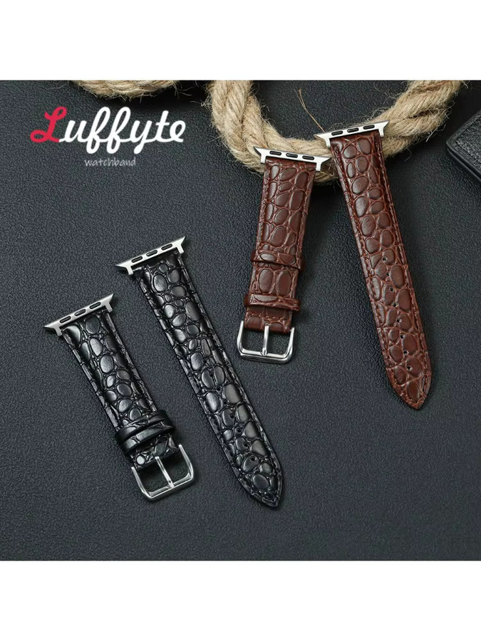 luffyte Uhrenarmband PU-Leder, Krokodilmuster, Unisex - Bild 2