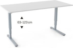 STIER Elektrisch Höhenverstellbarer Schreibtisch 501-53 in Weiß, Doppel-Teleskop mit Kabeldurchlass, B/T: 160 x 80 cm, Höhe: 63-123 cm - Bild 1