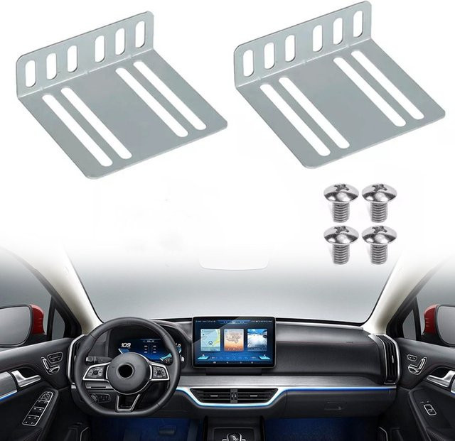 QXNY 2-DIN Installationsset in Silber: Universeller Auto-Radio-Adapter mit Radiohalter und Schrauben für MP5-Stereo-Systeme - Bild 1