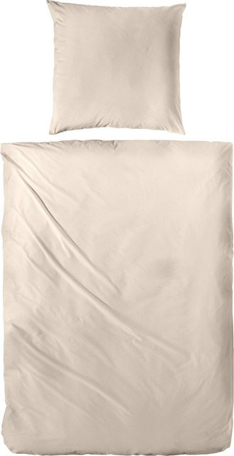H.G. Hahn Bettwäsche aus Halbleinen in Beige mit Reißverschluss, B/H: 155 x 220 cm und 80 x 80 cm - Bild 1