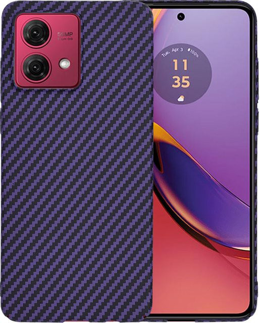 Techsuit Carbonite FiberShell Schutzhülle für Motorola Moto G84 in Lila - Bild 1