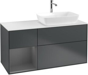 V&B Waschtischunterschrank Finion mit Wandbeleuchtung, lackiert, Breite: 120 cm, Tiefe: 50,1 cm, Höhe: 50,1 cm - Bild 1