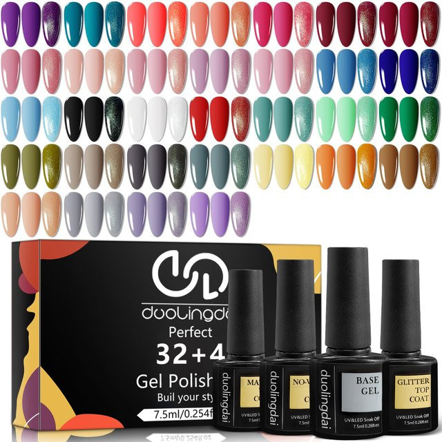DUOLINGDAI Gel-Nagellack-Set, 36-teilig, glänzend, matt und glitzernd - Bild 1