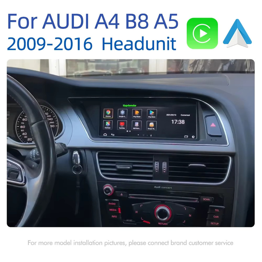 Nunoo Android 14 Auto-Multimedia-Player für Audi A4 B8 und A5 mit drahtlosem CarPlay, GPS, Navi und DSP in Schwarz - Bild 3
