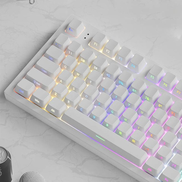Letter Drive PBT-Tastenkappen im Cherry Profile mit RGB-Hintergrundbeleuchtung und Side-Print Shine-Through für Gateron MX mechanische Tastaturen, Grün und Weiß - Bild 1