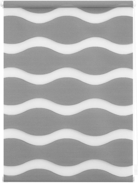 Lichtblick Duo Rollo Welle Day & Night Klemmfix ohne Bohren, Grau, B: 45 cm, H: 150 cm - Bild 1