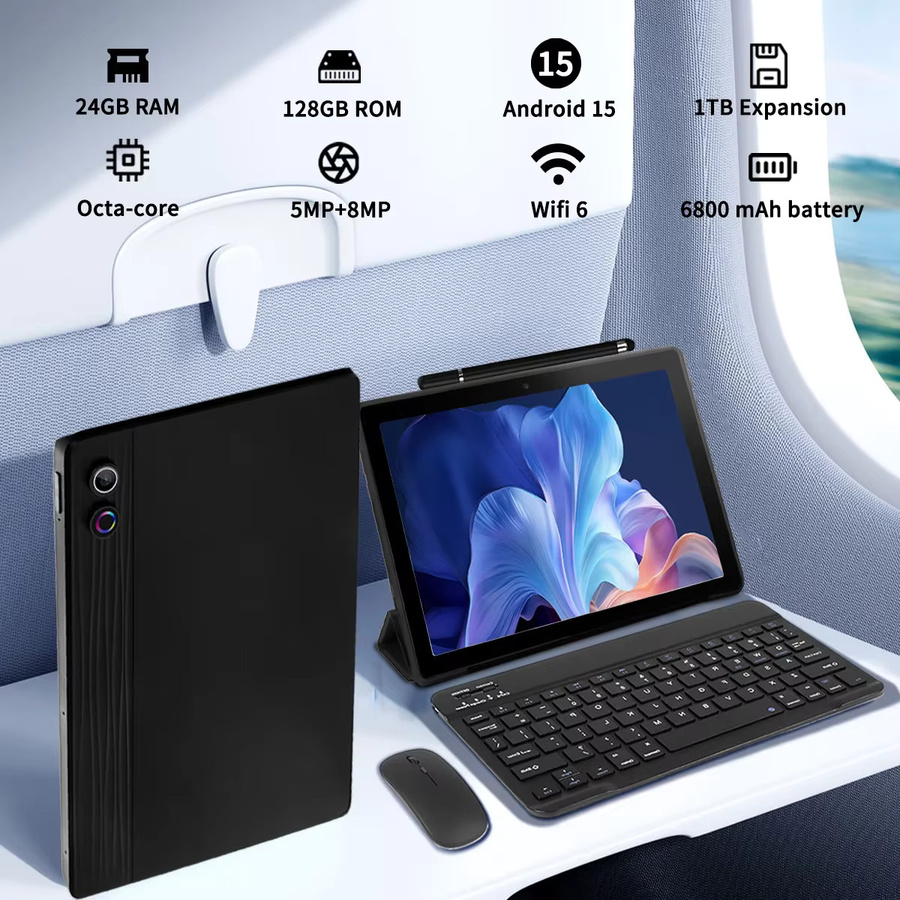 URAO 11 Zoll Android Tablet mit 24 GB RAM und 128 GB ROM, IPS HD Touchscreen, 8-in-1 Kit mit Tastatur, Schutzhülle, Maus und Stylus - Bild 3