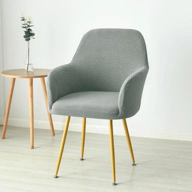Elastischer Polarfleece Hochlehnsesselbezug in Grau für Bürostühle und Sessel - Bild 1