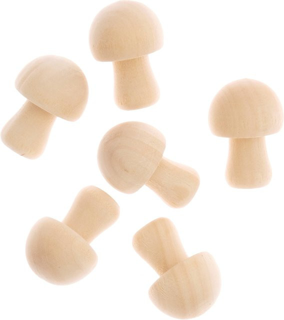 Rico Design 3D-Holzstreu Pilz in Natur, 6 Stück - Bild 1