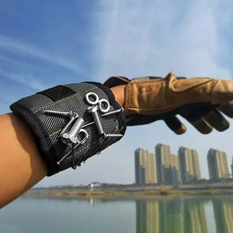 ZEXEF Magnetisches Werkzeug-Armband mit verstellbarer Tasche für Schrauben, Nägel und Kleinteile - Bild 2