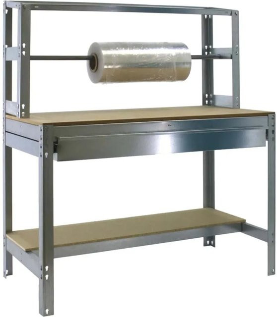 PROREGAL Packtisch Buffalo mit Schubfach, Farbe: Silber, H x B x T: 84 x 120 x 76 cm, Traglast 600 kg - Bild 1