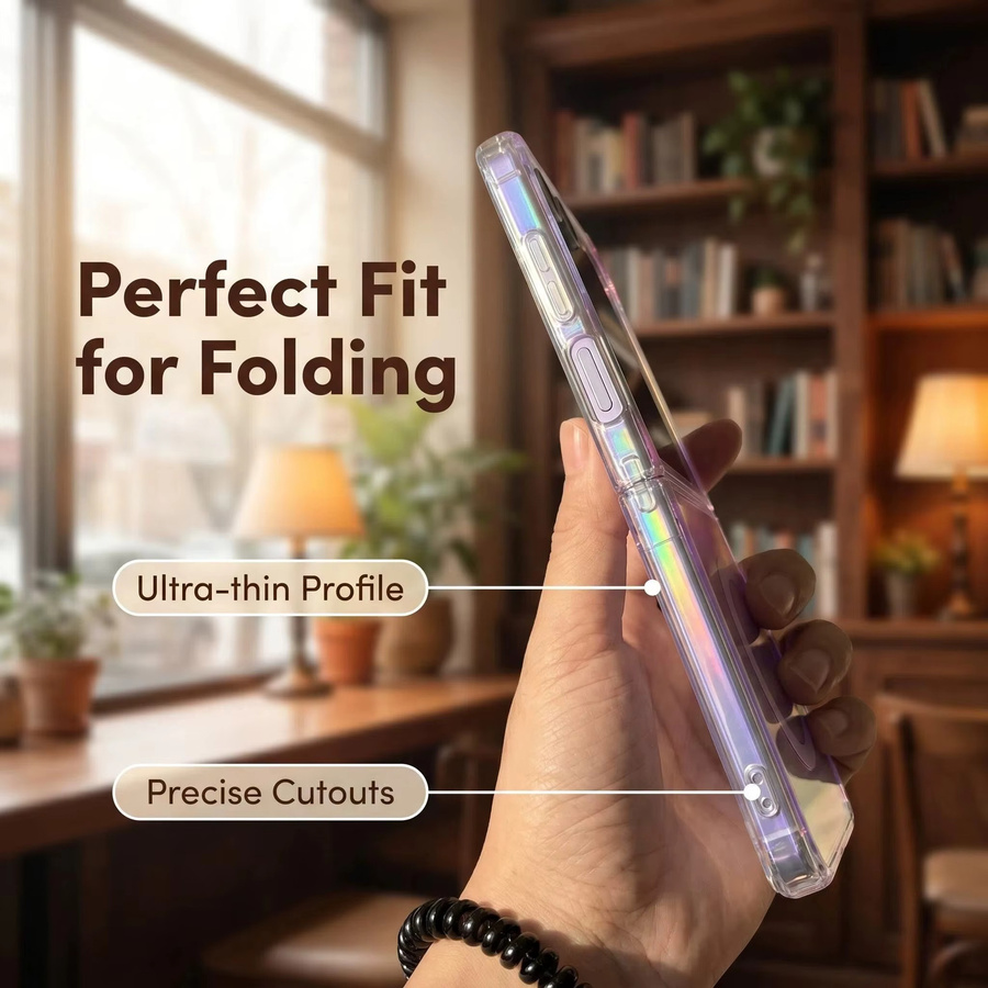 Transparente MagSafe Schutzhülle für Samsung Galaxy Z Flip 8 7 6 5 4 3 mit Laser-Design aus PC und TPU - Bild 3
