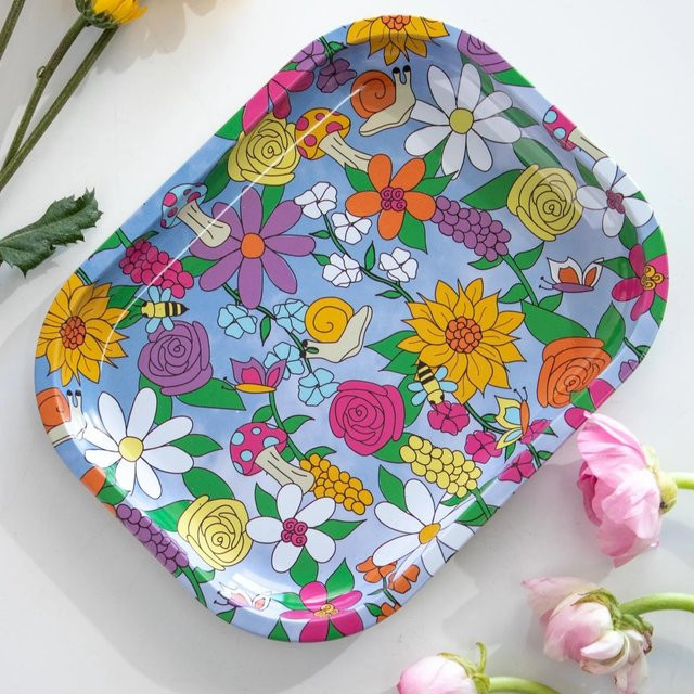 JBNG Floral Critter Rolltablett Tabakrauchzubehör Multicolor - Bild 1