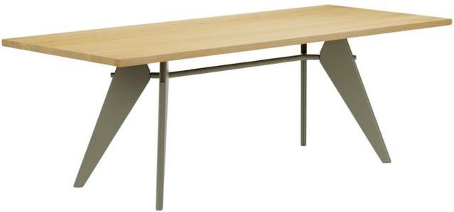 Vitra Em Table in Braun mit rechteckiger Form und Trestle-Gestell - Bild 1