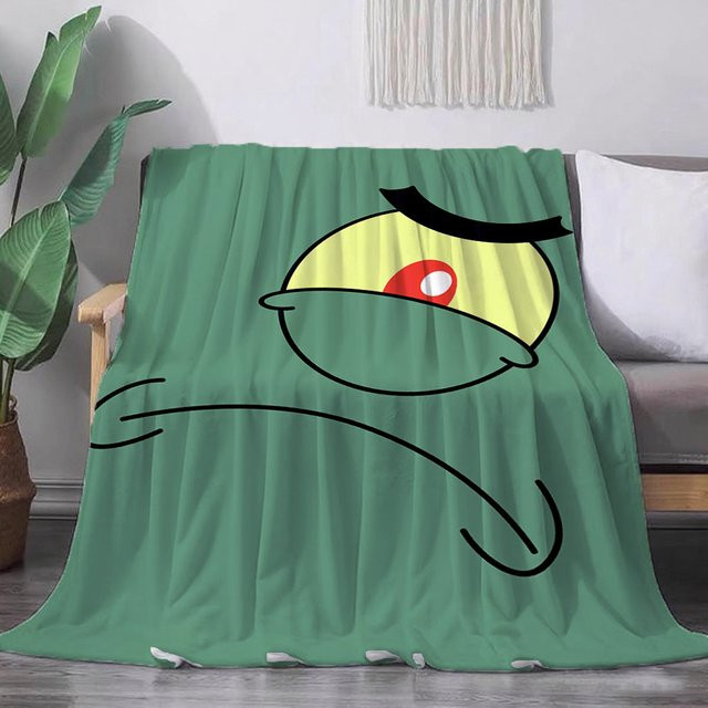 Potdemiel Spongebob Sofadecke für Erwachsene, grün, kariertes Design - Bild 1