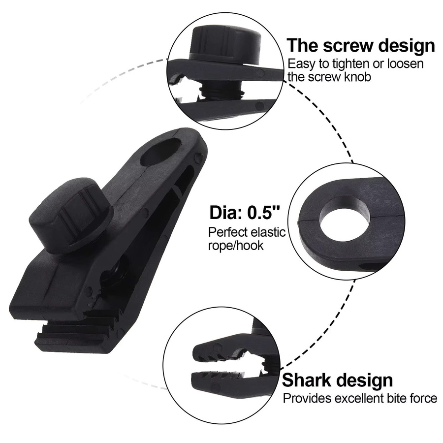 VIBRATITE Planenklemmen in Schwarz als robuster Verschlussgriff für Poolabdeckungen, Banner, Zelte und Leinwandplanen - Bild 3
