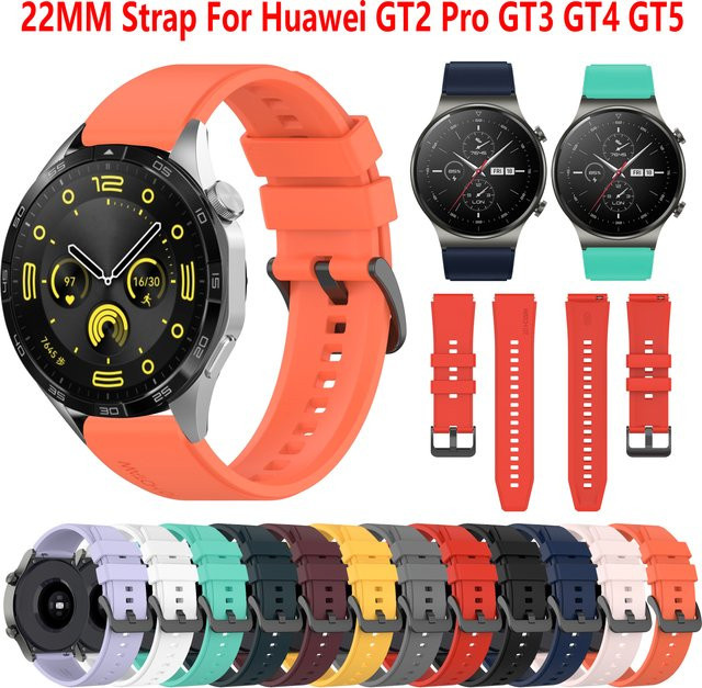 Huawei Uhrenarmband Silikon, 22 mm, Schwarz - Bild 1
