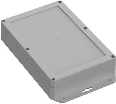 TRU COMPONENTS TC-10860972 Flansch-Gehäuse aus ABS Kunststoff in Lichtgrau, B/T/H: 20,97 x 13,98 x 4,51 cm - Bild 1