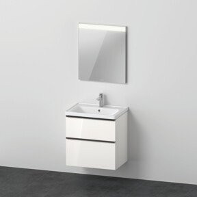 Duravit D-Neo Möbel-Set mit Waschtisch-Unterbau und Universal Licht Spiegel in Weiß Hochglanz, B: 65,0 cm, T: 48,0 cm, H: 2,0 cm - Bild 1