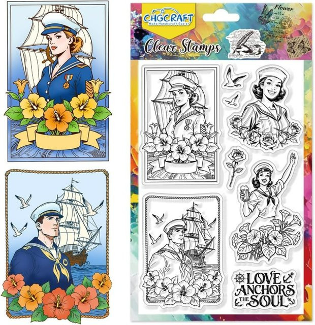 Transparenter Prägestempel mit Rosen- und Blumenmuster für kreative Gestaltungen - Bild 1