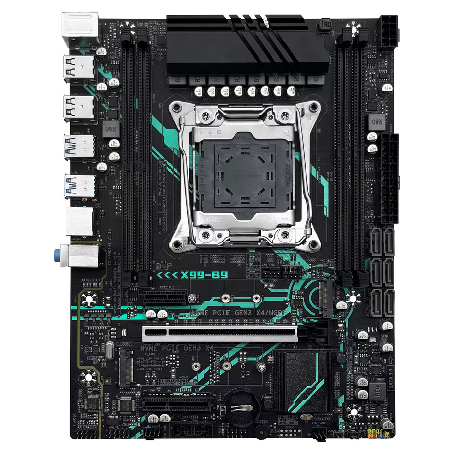 MACHINIST B9 X99 Motherboard Bundle mit Intel LGA2011-3 Xeon E5 2630 V4 CPU, unterstützt ECC und Desktop-Speicher sowie NVMe M.2 und SATA, Schwarz - Bild 3