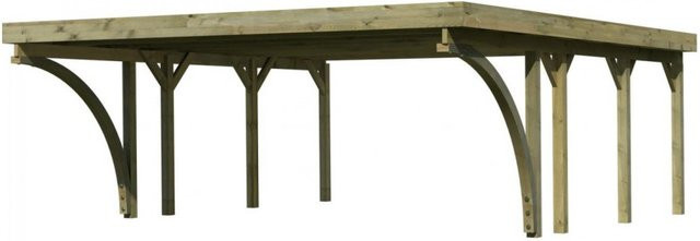 Karibu Doppelcarport Classic mit 2 Einfahrtsbögen und StahlDach B: 563 cm, T: 586 cm - Bild 3