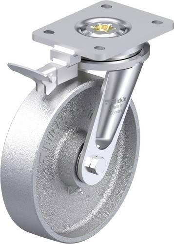 Blickle LIO-G 200IK-RI4 Hitzebeständige Schwerlast-Lenkrolle in Silber, Rad-Durchmesser: 20 cm, Tragfähigkeit: 1000 kg - Bild 1